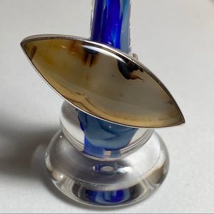 .925 Silver & Agate Stone Ring | Size 8